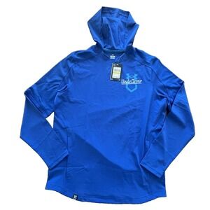 Under Armour Hooded Baseball Cage Jacket with Hood‎ Blue Size Medium M